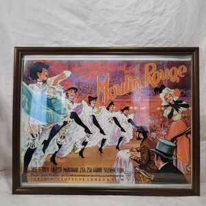 Moulin Rouge Vintage Poster Print - Colorful Dance Scene Framed